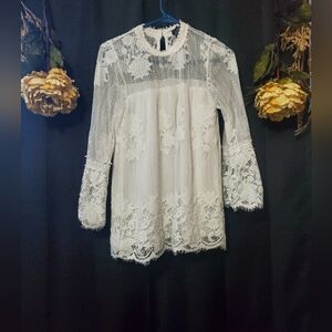 Miss Chievous lace blouse flare sleeves gorgeous flattering